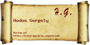 Hodos Gergely névjegykártya