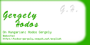 gergely hodos business card